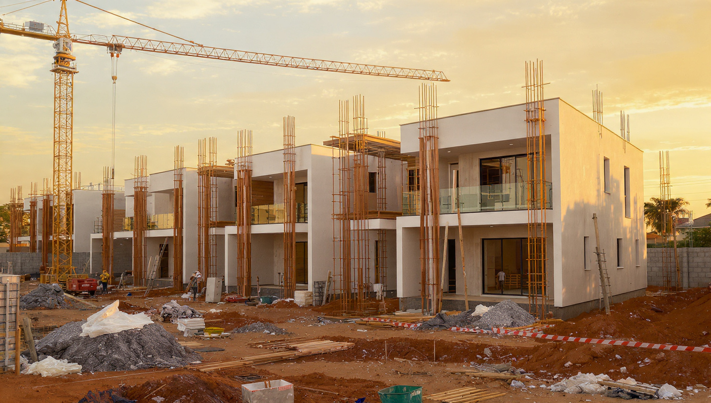 Construction at sunset in Enugu